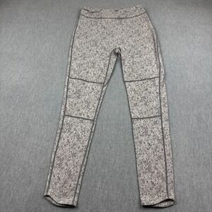 Gymshark Leggings Women Large Gray Fleur Texture Knit Contour Seams Full Length